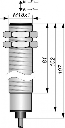 Датчик бесконтактный герконовый DG18MUL-CD-NCB-K-2-SS